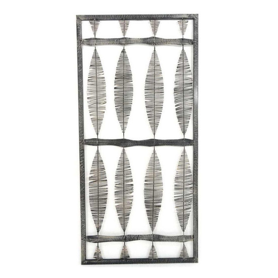 Décoration murale en métal laqué gris