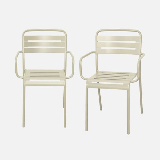Lot de 2 fauteuils de jardin acier, amélia l50.4 x p53 x h79.5 cm