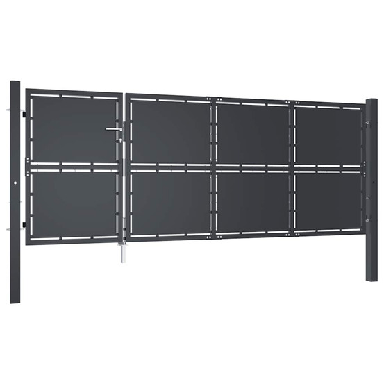 Portail de jardin en acier 350 x 125 cm anthracite