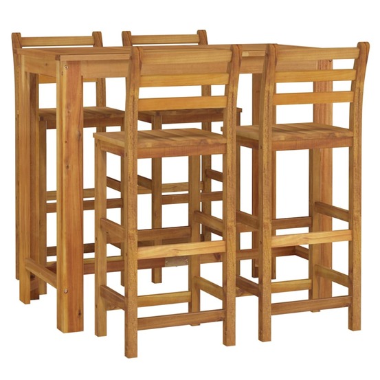 Ensemble de salle à manger de jardin meuble extérieur 5 pièces bois d'acacia solide