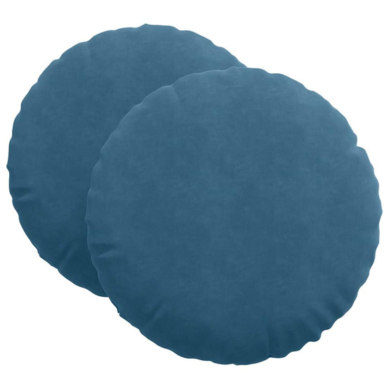 Coussins de siège 2 pcs bleu ø80 x 29 cm velours