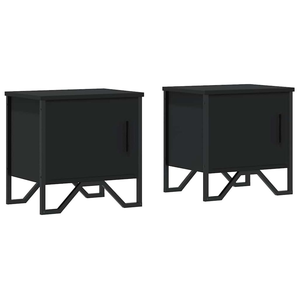 Tables de chevet 2 pcs noir 40 x 30 x 40 cm aggloméré