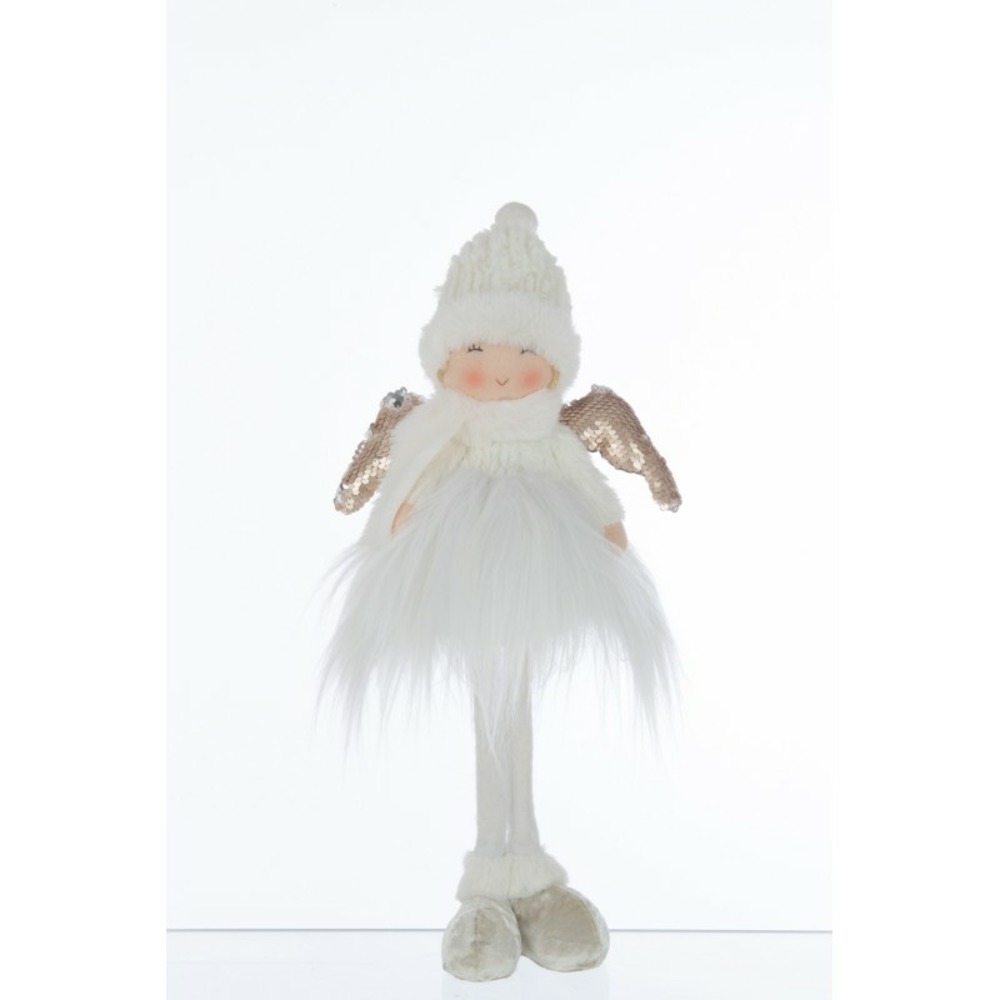 Ange avec chapeau en résine blanche 23x14x42 cm h42