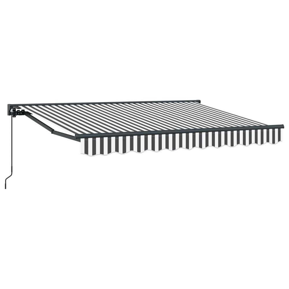 Auvent rétractable manuel anthracite et blanc 3,5 x 2 m