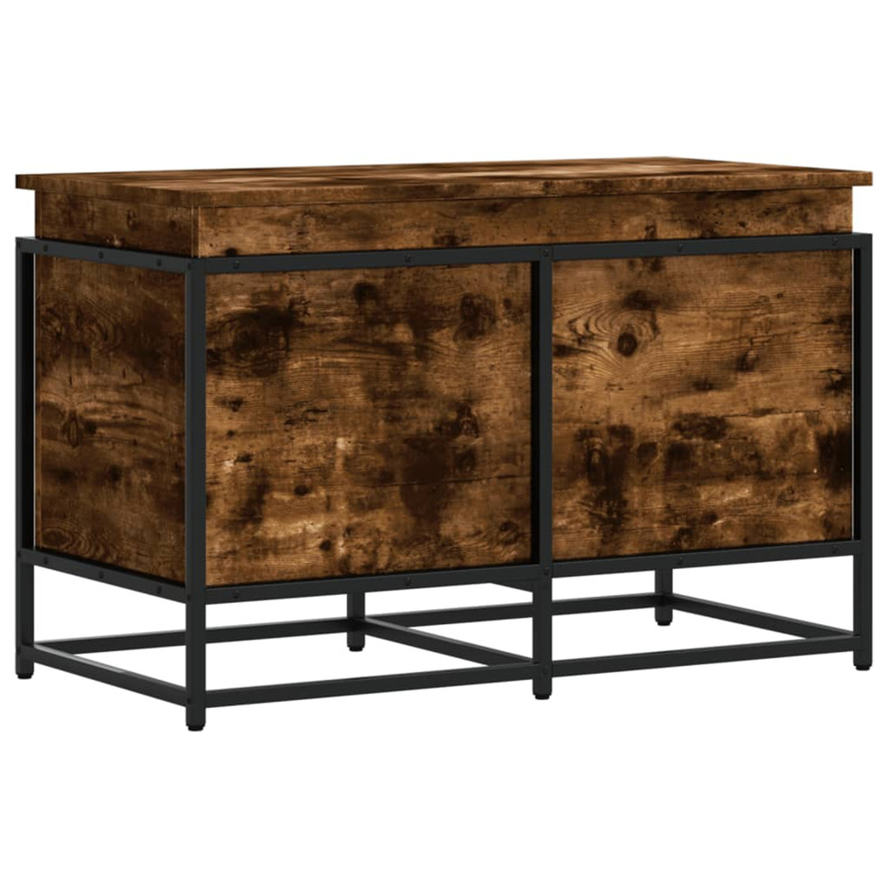 Boîte de rangement avec couvercle chêne fumé bois d'ingénierie