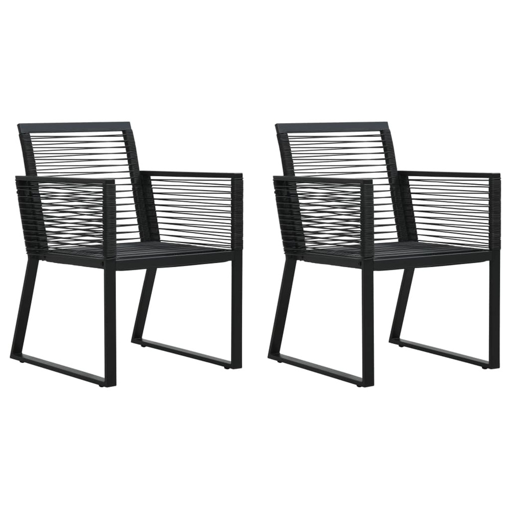 Chaises de jardin lot de 2 noir rotin pvc