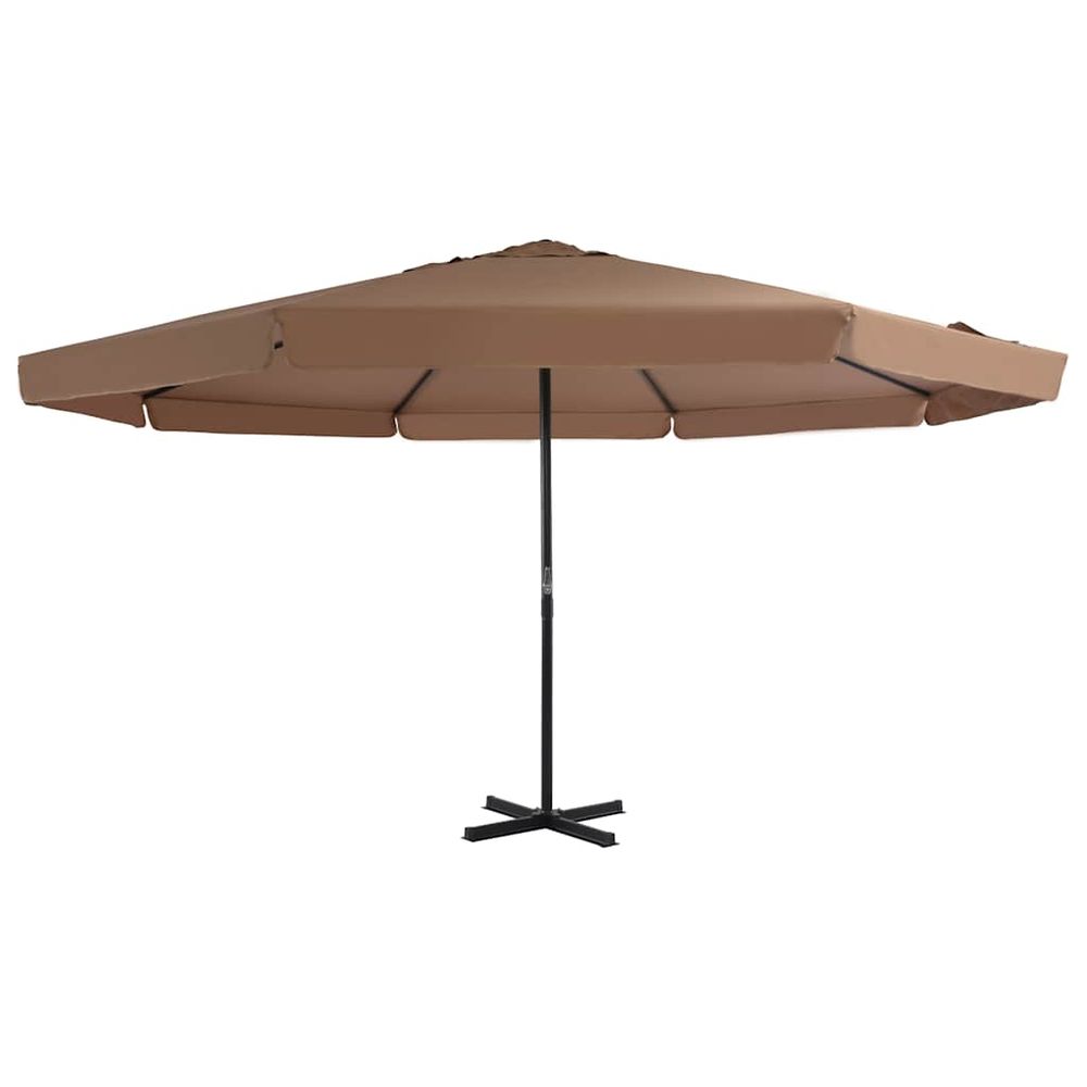 Parasol d'extérieur avec poteau en aluminium 500 cm taupe