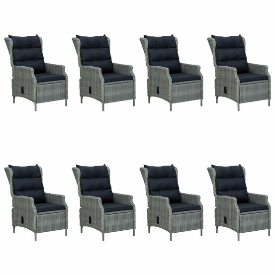 Ensemble à manger de jardin 9 pcs gris clair