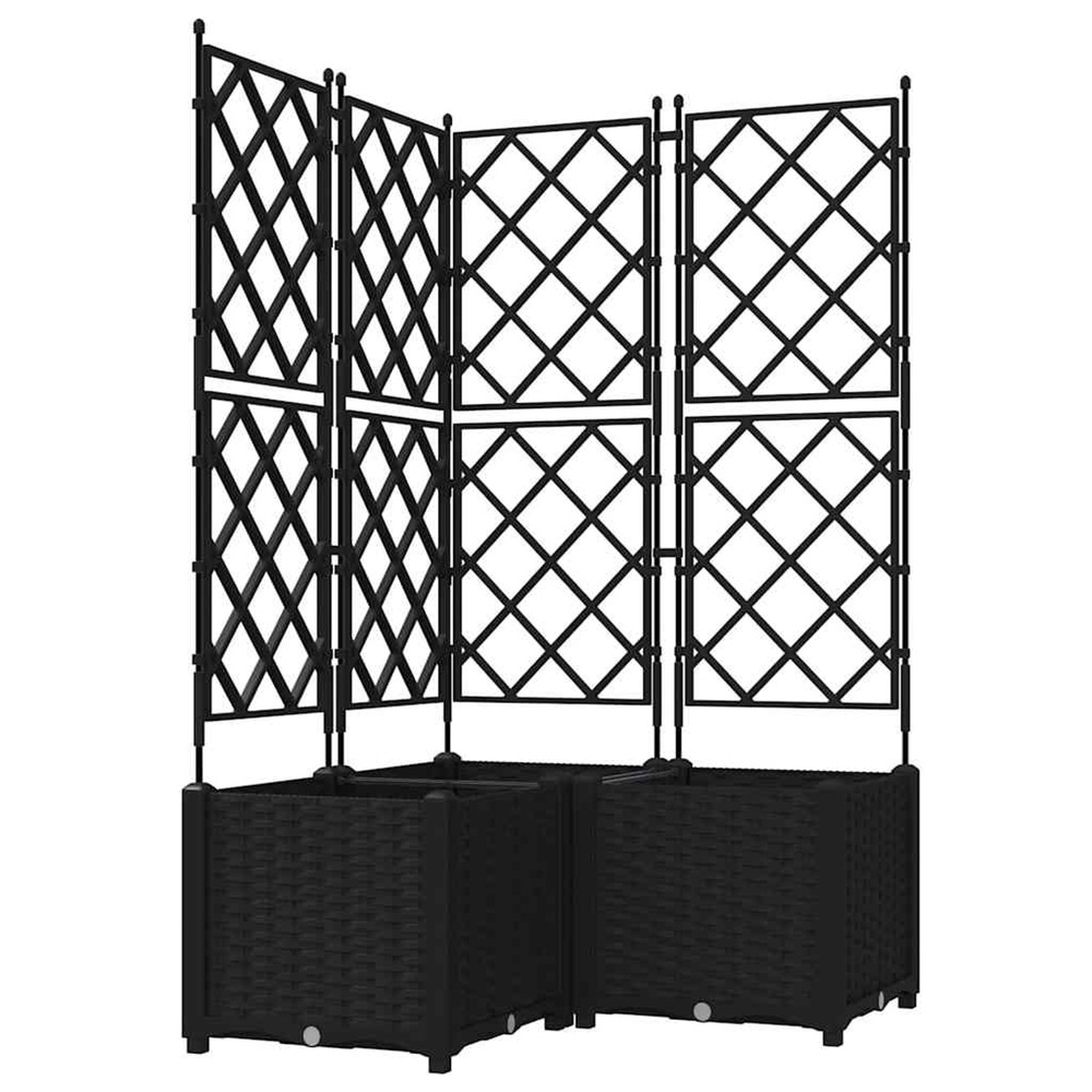 Cache-pot de jardin 3 pcs noir 80 x 80 x 143 cm acier