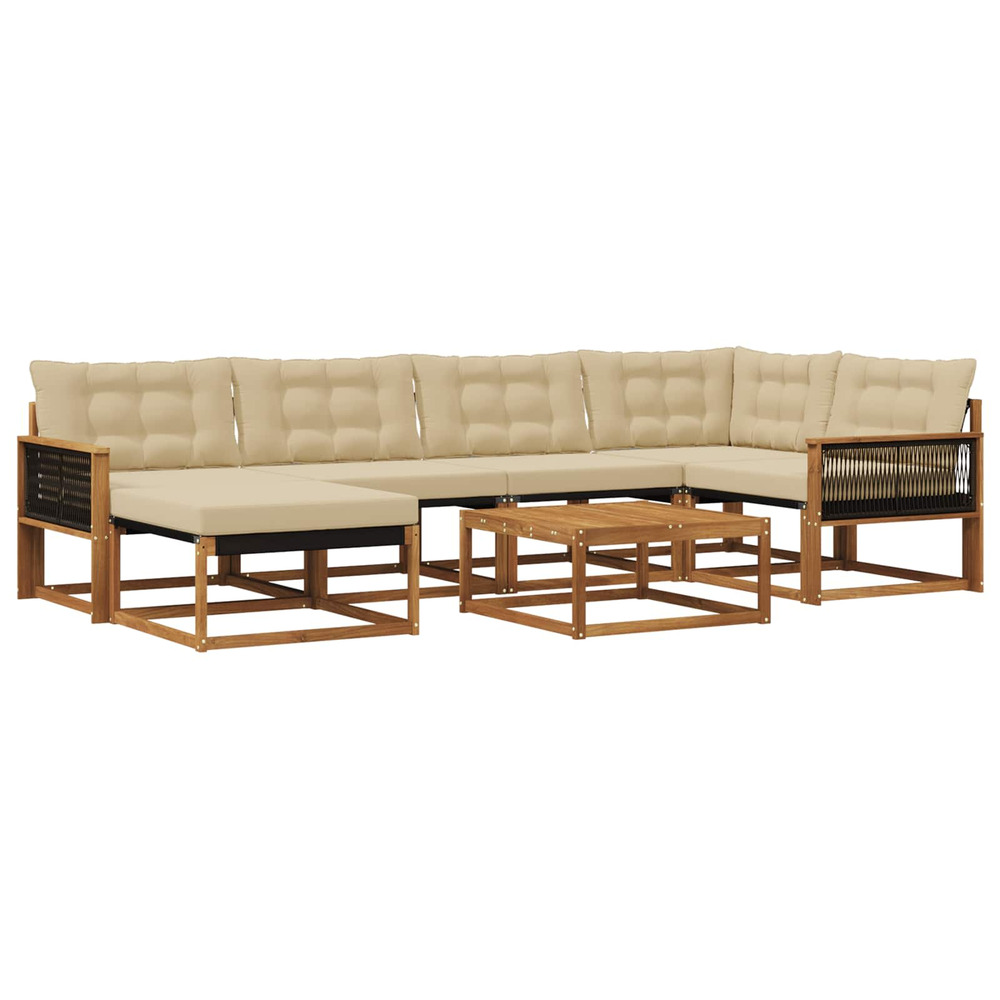 Ensemble de canapés d'extérieur 7 pcs naturel et beige