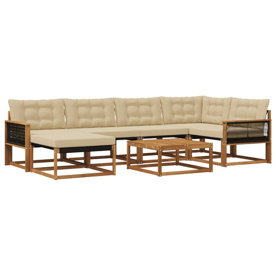 Ensemble de canapés d'extérieur 7 pcs naturel et beige