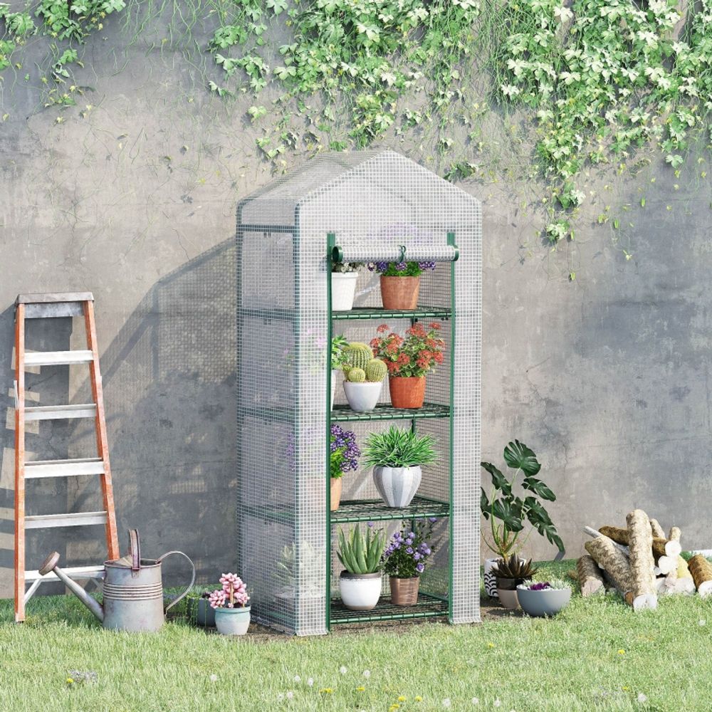 Serre de balcon 4 étages acier pe transparent 70 x 50 x 160 cm semis culture protégée - comfortxl outdoor living