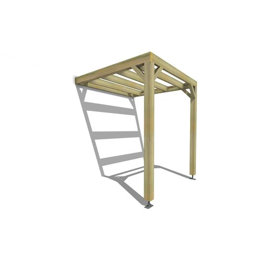 Pergola bois • 2m x 2m • adossée • sens largeur • livraison comprise