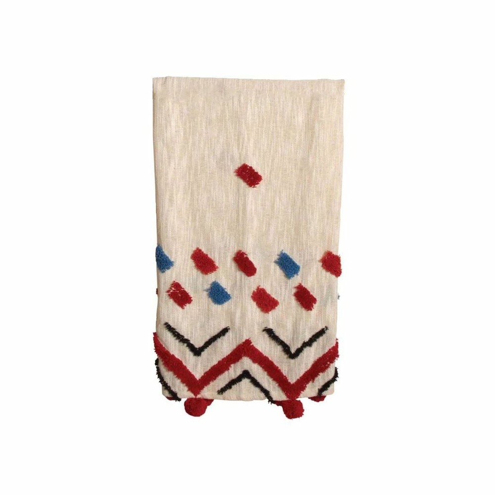 Plaid à pompons en coton tufté