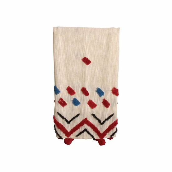 Plaid à pompons en coton tufté