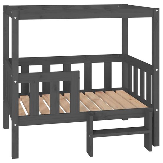 Lit pour chien gris 95,5x73,5x90 cm bois de pin solide