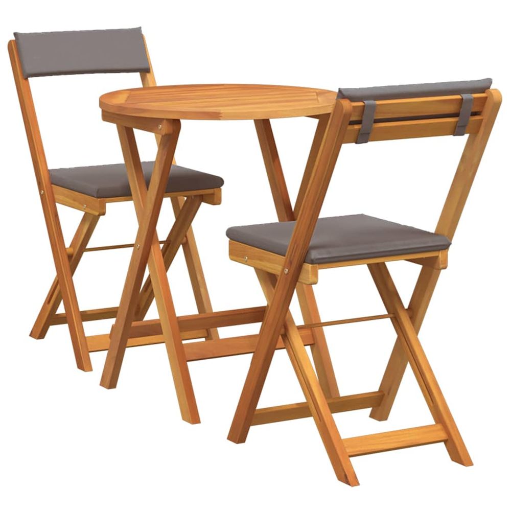 Ensemble de salle à manger pour jardin 3 pc huile naturelle