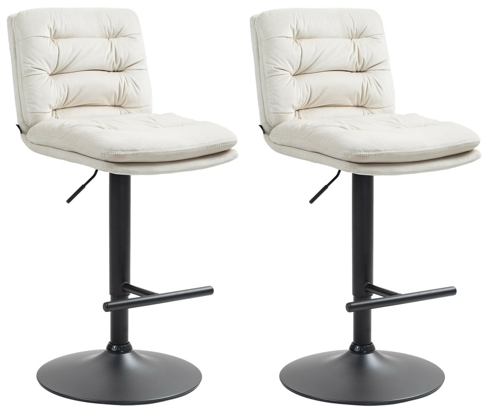 Lot de 2 tabourets de bar damar velours noir