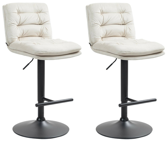 Lot de 2 tabourets de bar damar velours noir