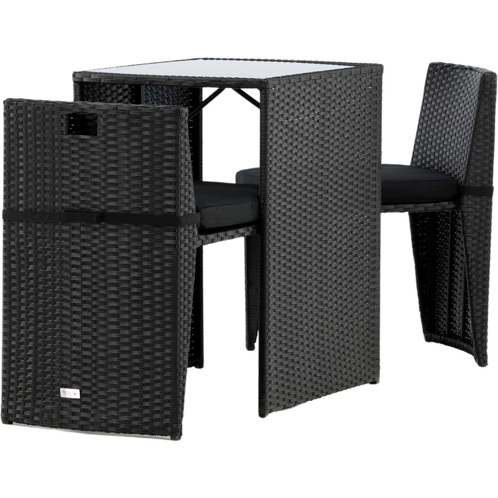 Ensemble table et 2 chaises en résine tressée savanna