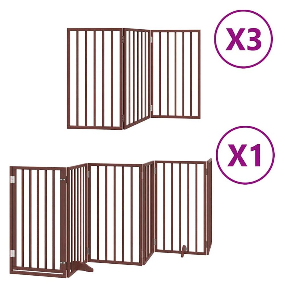 Barrière pour chien porte pliable 15 panneaux bois de peuplier