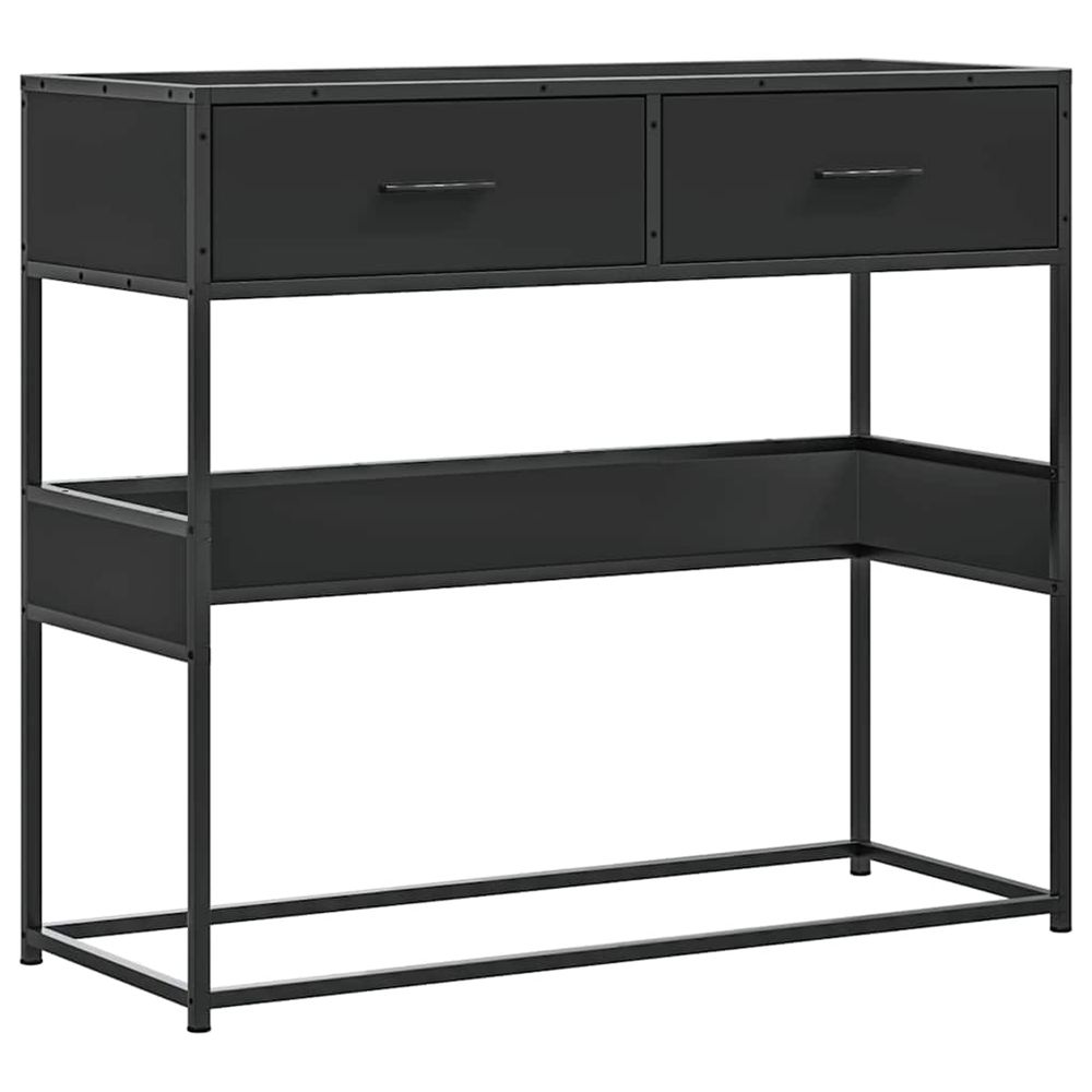 Table console noir 90x35x80 cm bois d'ingénierie