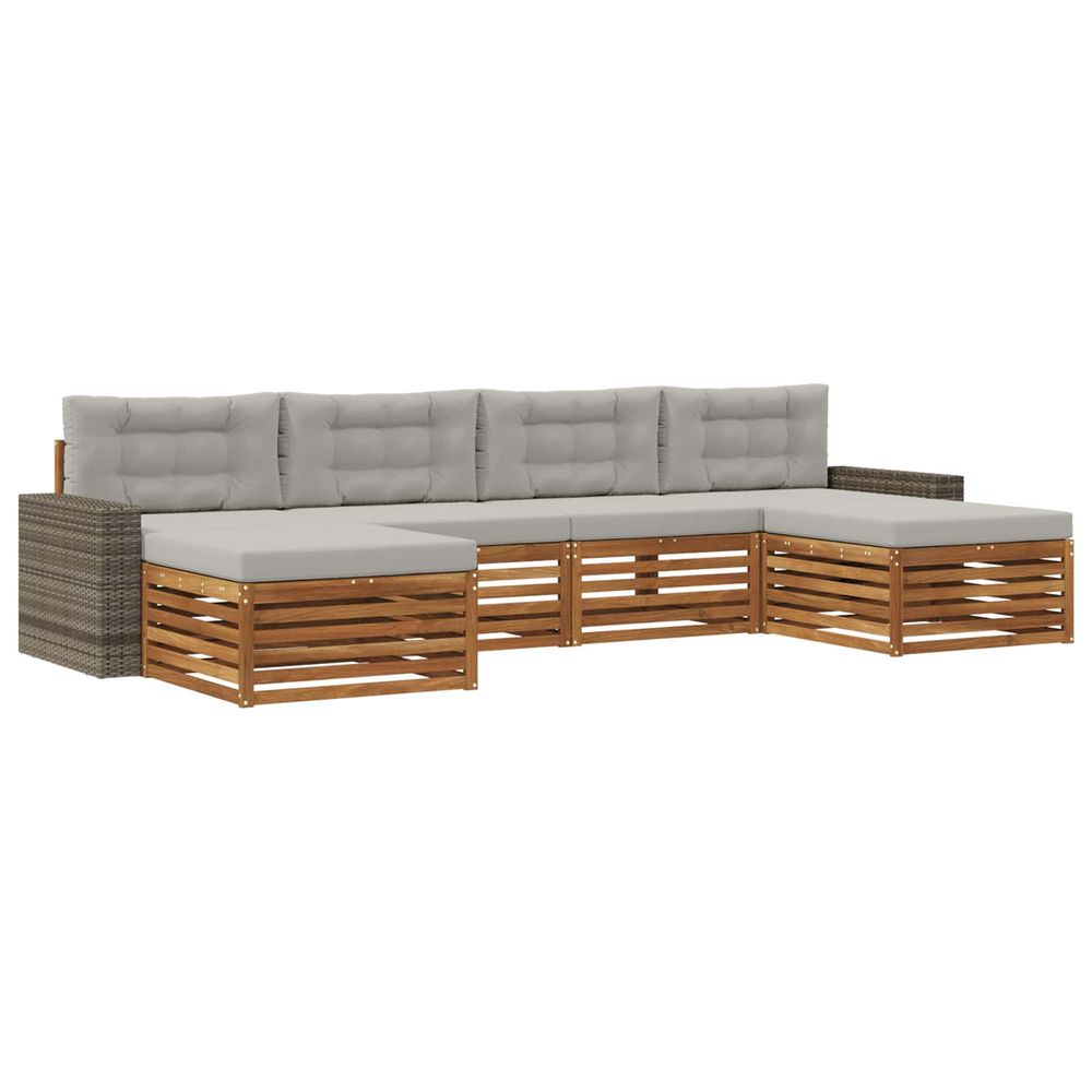 Ensemble de canapés d'extérieur 6 pc bois d'acacia massif