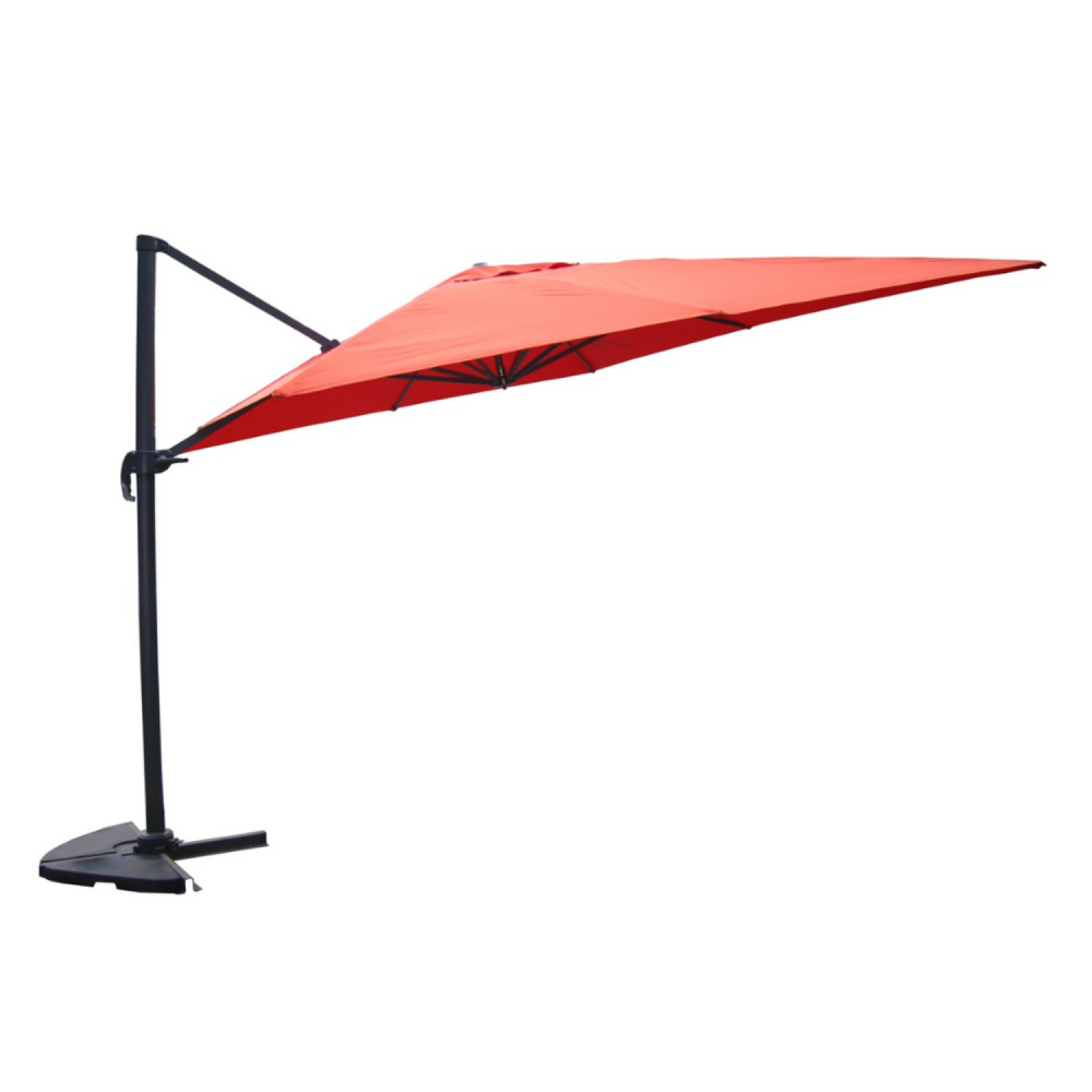 Parasol déporté et rotatif 3 x 3m terracotta palatino
