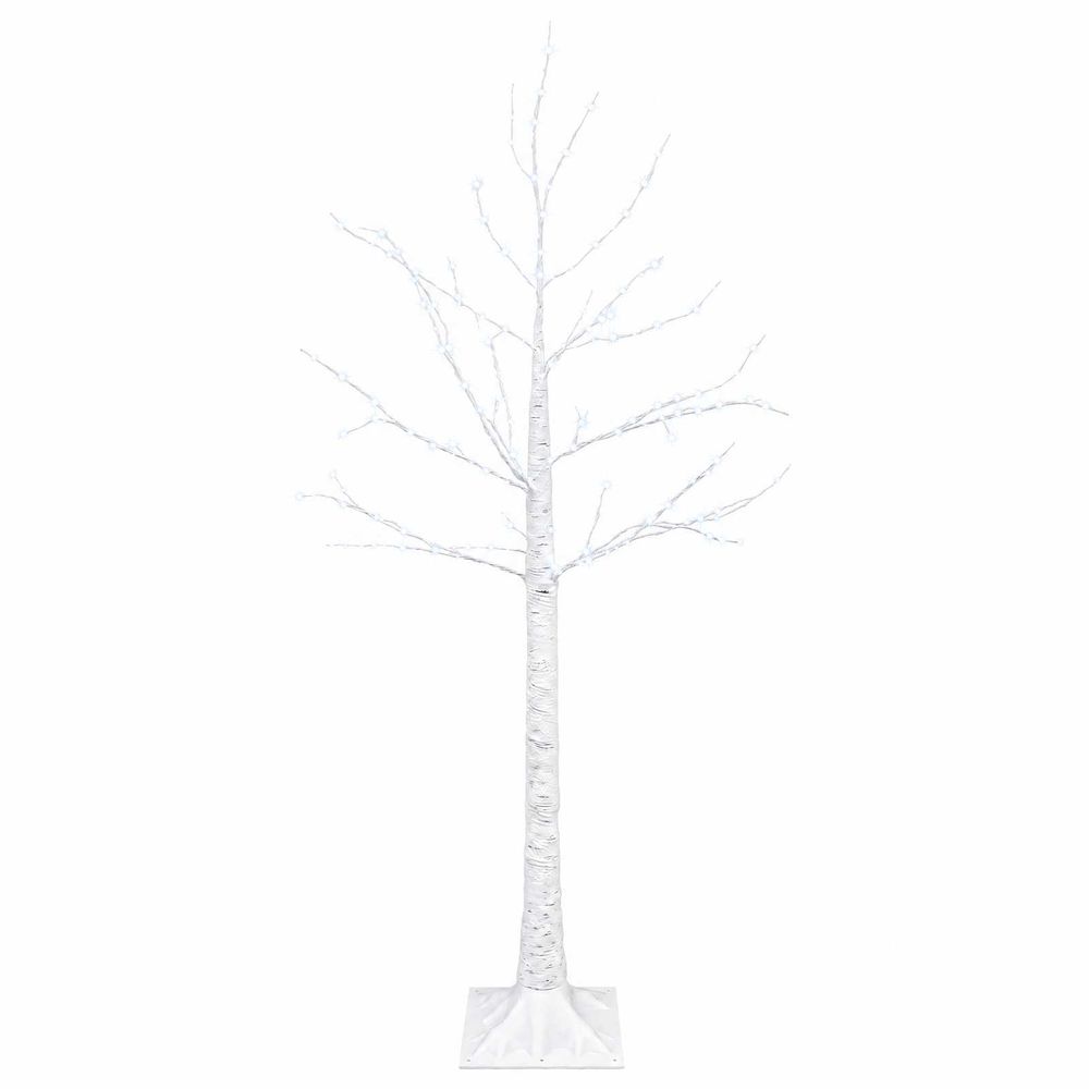 Sapin de noël bouleau blanc 22 x 22 x 120 cm plastique 174 led