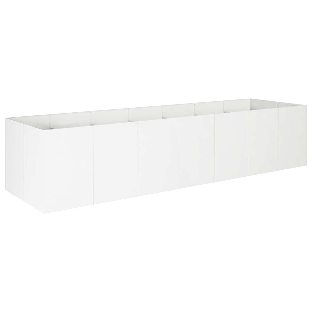 Cache-pot de jardin blanc 280 x 80 x 60 cm acier laminé à froid