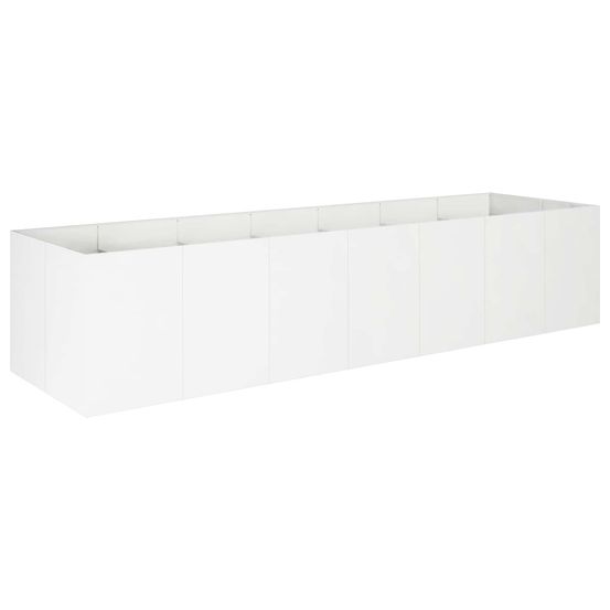Cache-pot de jardin blanc 280 x 80 x 60 cm acier laminé à froid