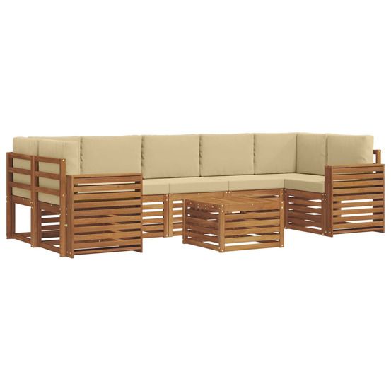 Ensemble de canapés d'extérieur 8 pc naturel et beige