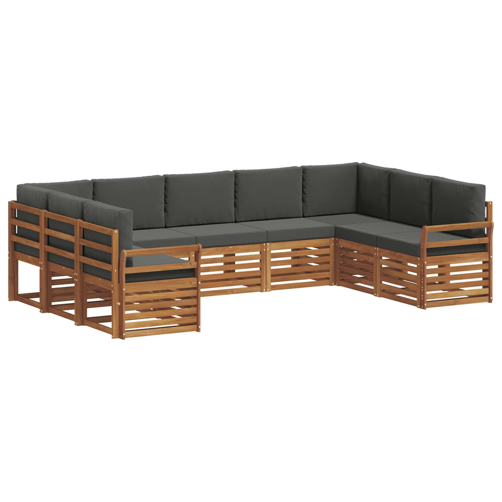 Ensemble de canapé d'angle 9 pcs naturel et anthracite