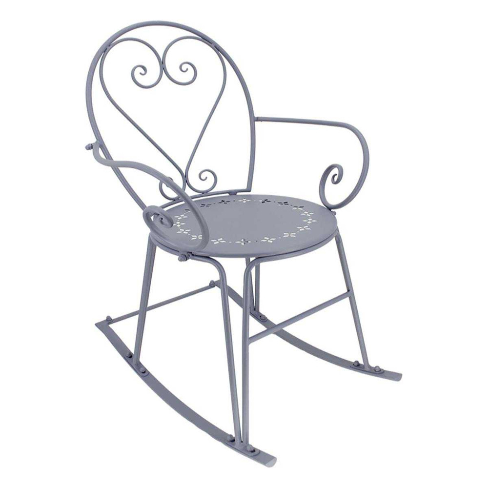 Fauteuil à bascule en fer belle époque