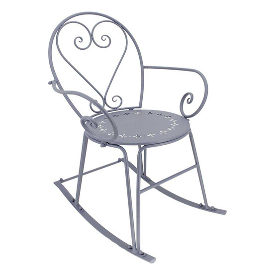 Fauteuil à bascule en fer belle époque