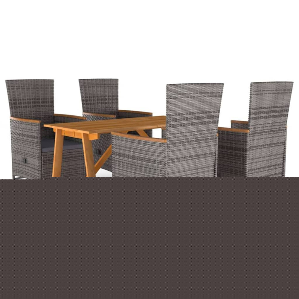 Ensemble à manger de jardin 5 pcs gris