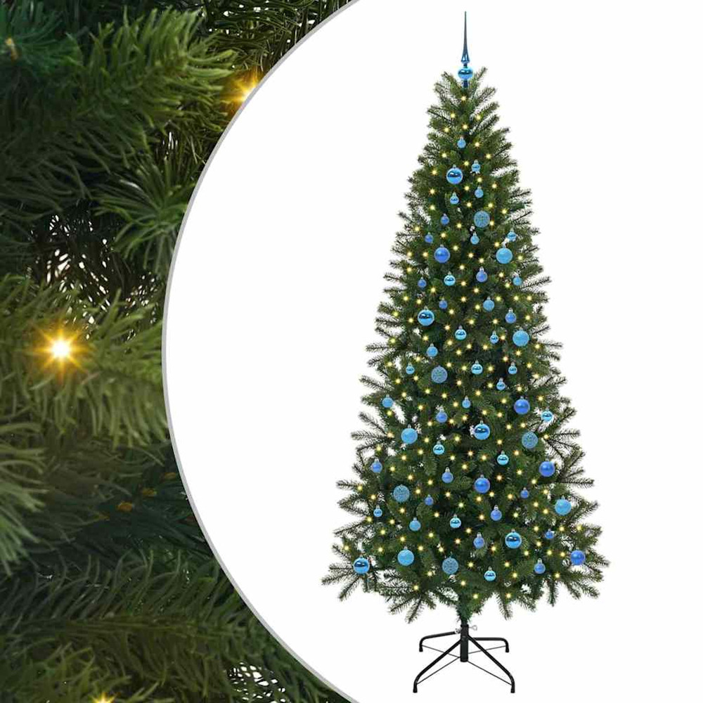 Sapin de noël artificiel avec 300 led vert 240 cm pe et pvc