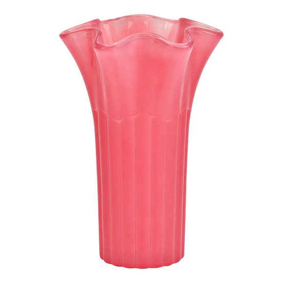 Vase en verre corolle bord ondulé