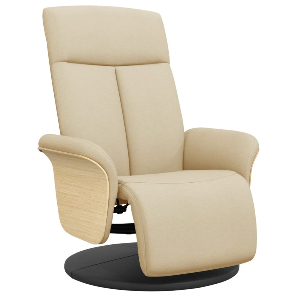 Fauteuil inclinable avec repose-pied crème tissu