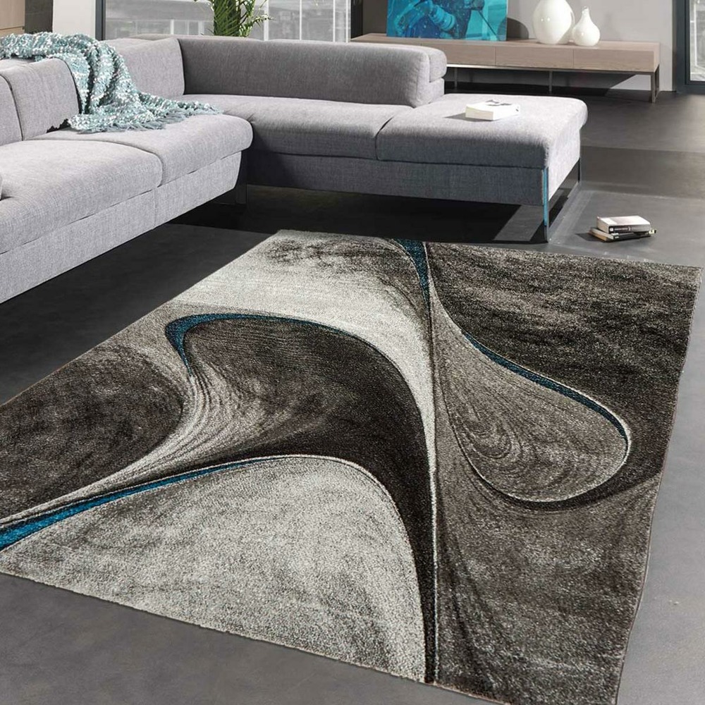 Tapis entrée 40x60 tissé noir rectangle motif géométrique lyn8 madila