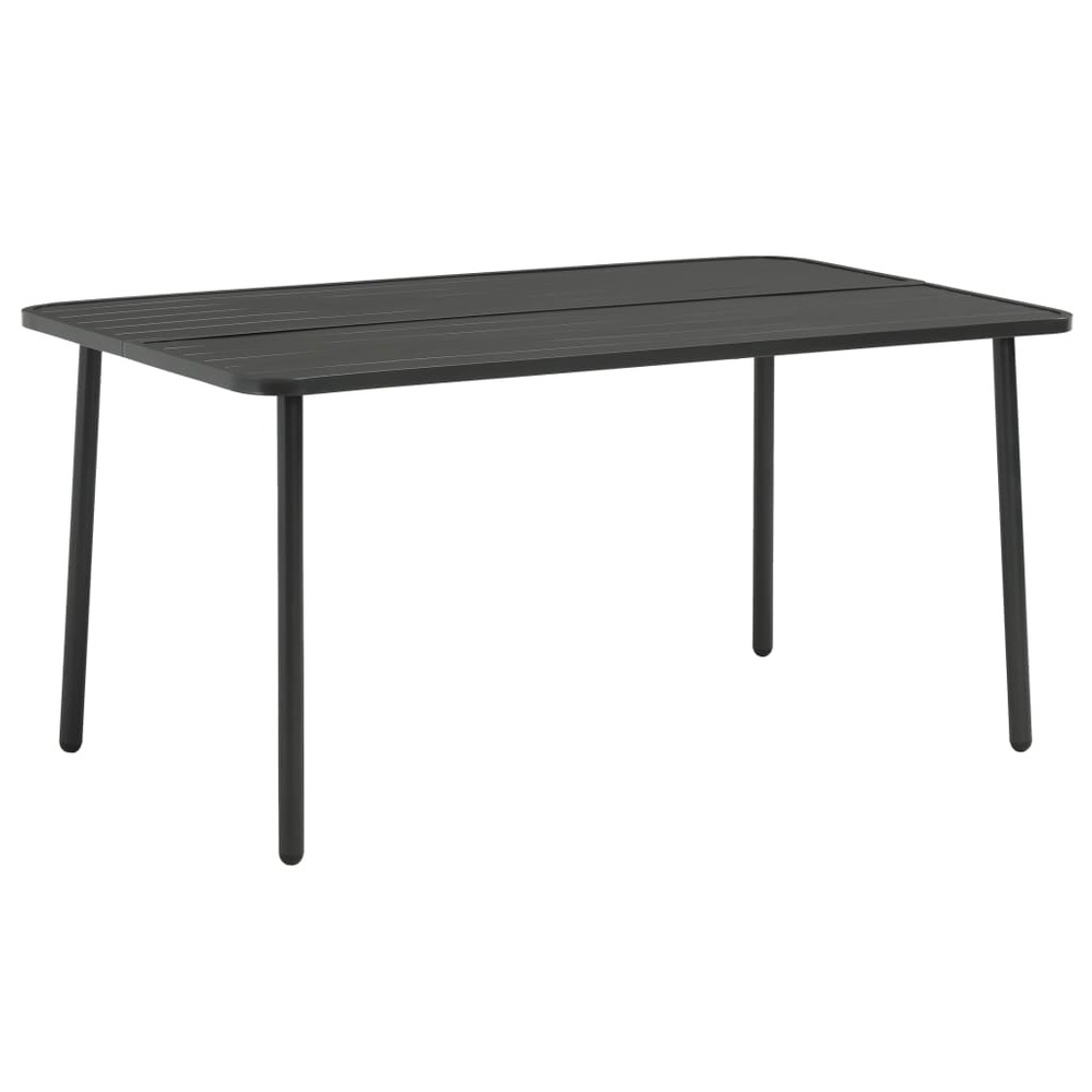 Table de jardin gris foncé 150x90x72 cm acier