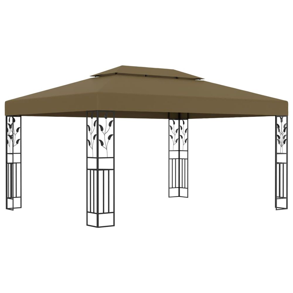 Tonnelle avec double toit 3x4 m taupe 180 g/m²
