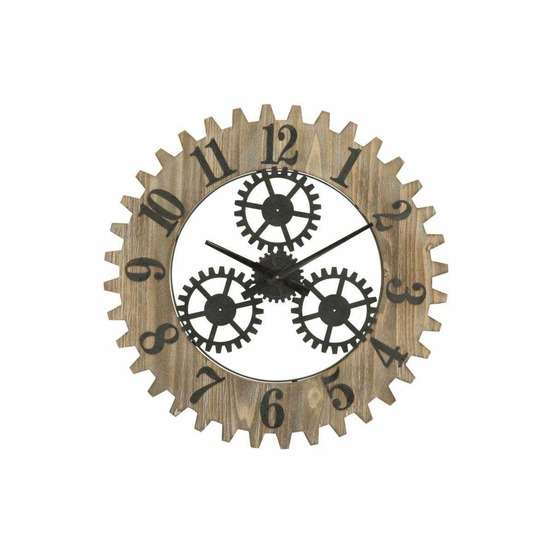 Horloge en bois et métal ingranaggio 60 x 4 cm