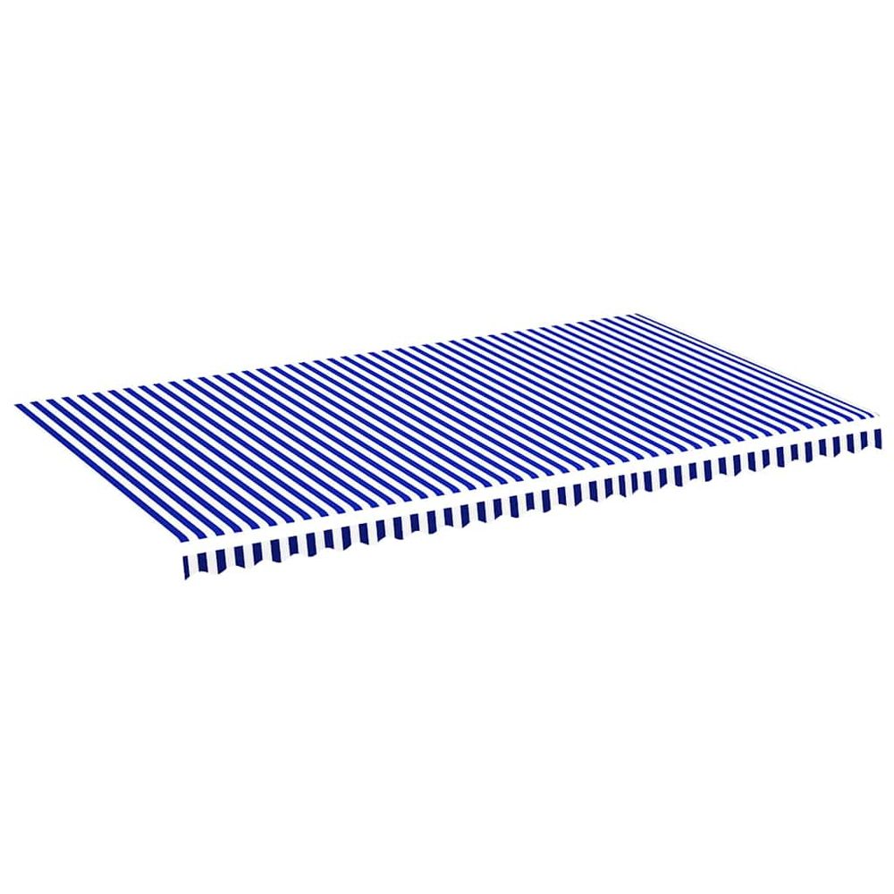 Tissu de remplacement pour auvent bleu et blanc 600x350 cm polyester