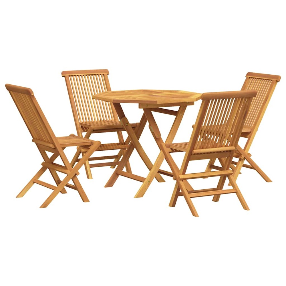 Ensemble à manger de jardin 5 pcs bois de teck massif