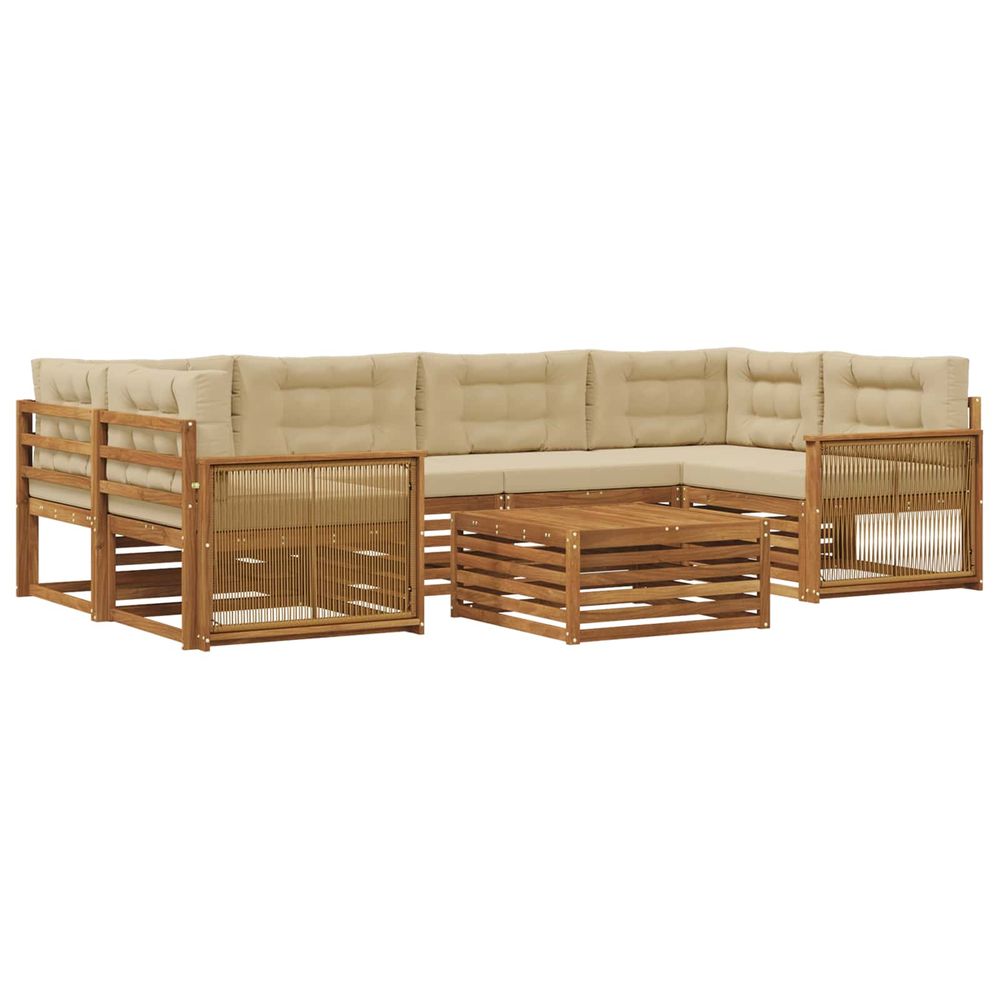 Ensemble de canapés d'extérieur 7 pc naturel et beige