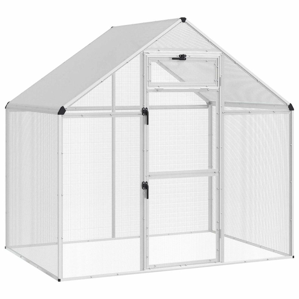 Cage pour oiseaux argenté 181,5 x 112 x 173,5 cm