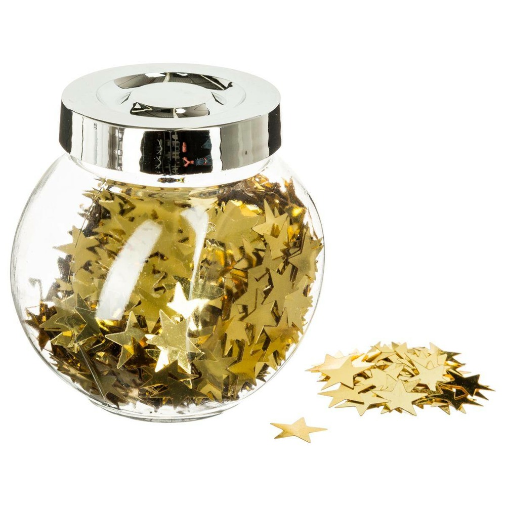 Bocal d'accessoires déco de table brillantes or
