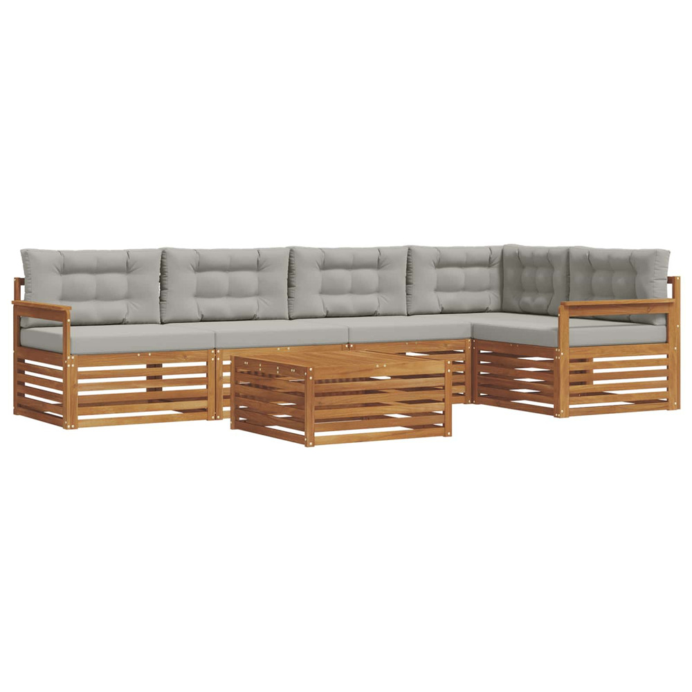 Ensemble de canapés d'extérieur 6 pcs gris naturel et clair