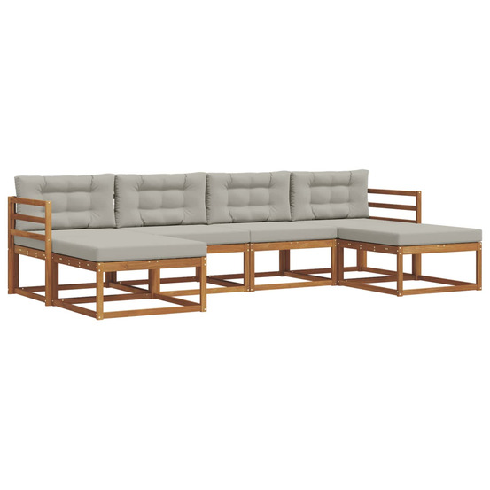 Ensemble de canapés d'extérieur 6 pcs gris naturel et clair